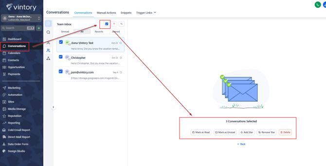 ConverstationsBulk Actions