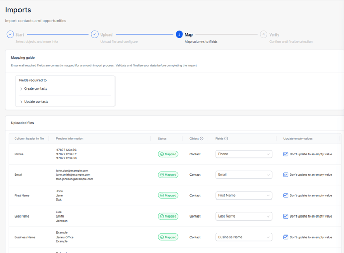 Importing contacts - 2