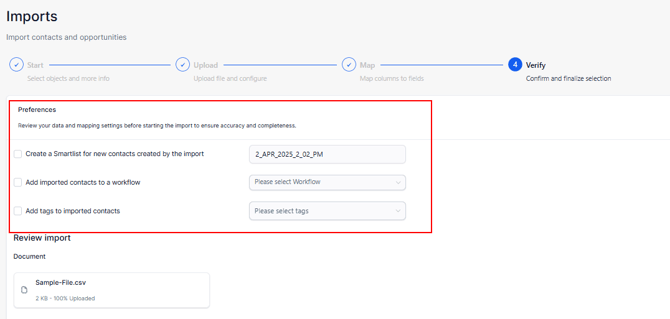 Importing contacts - 3