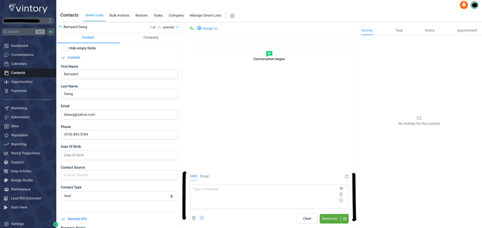 Sending SMS to Contact Location