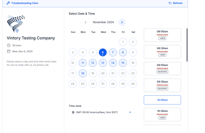 Testing Calendar